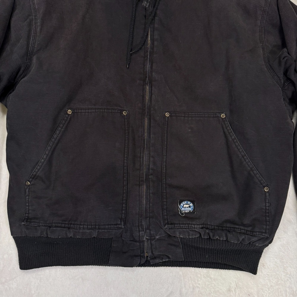 Polar King Jacket Men XL Black Duck Canvas Fleece Lined Insulated Hooded Outdoor - Picture 3 of 10